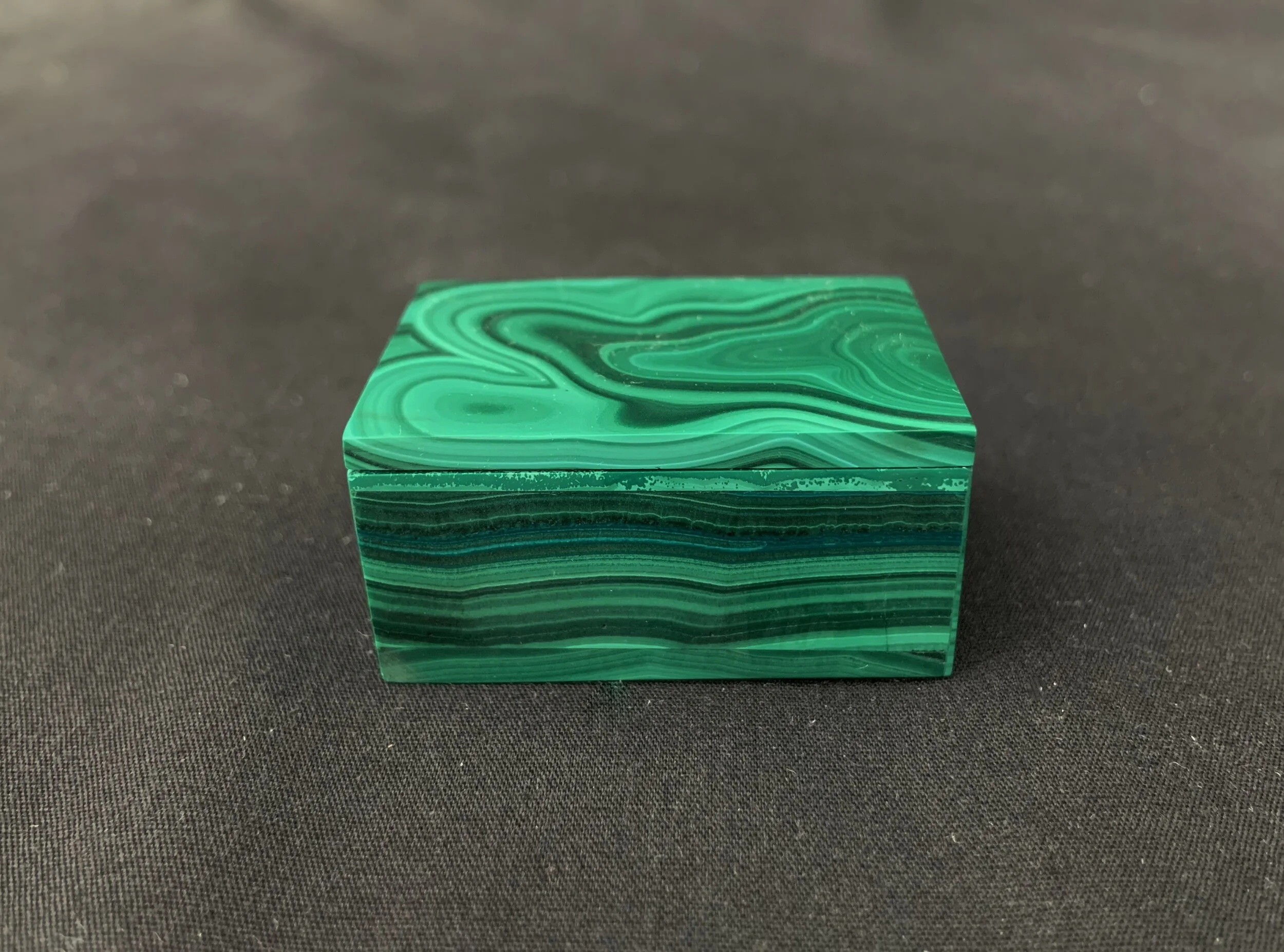 Natural Treasures Minerals and Fossils, Austin, Texas, malachite box from Congo, Zaire (Copy)