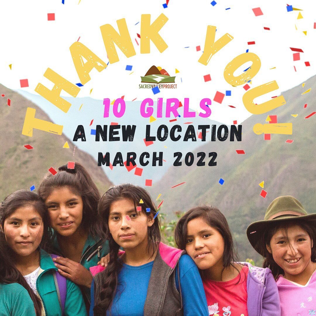 Thanks to your generosity and support, we are going to be able to open a third dorm in Paucartambo. Ten more girls will be able to go to high school next year thanks to YOU! Our hearts are so full, much&iacute;simas gracias 🙏🙌

#sacredvalleyproject