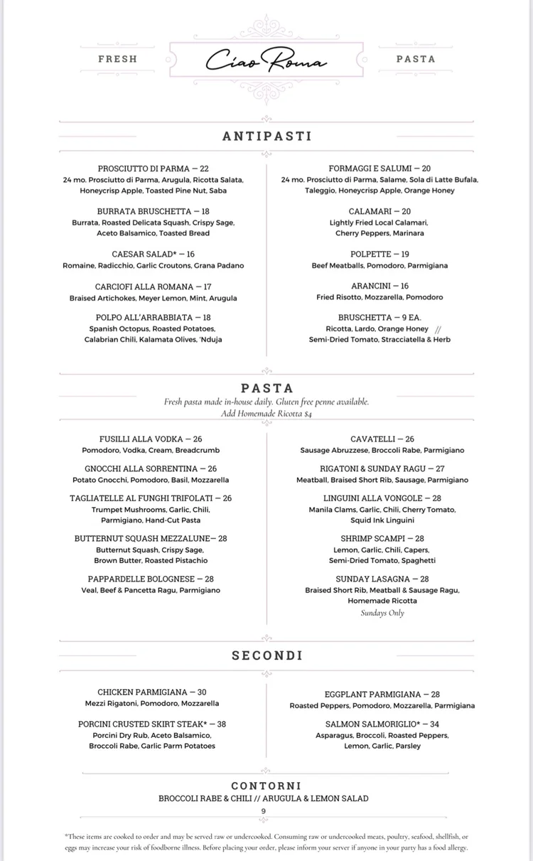 CIAO ROMA | All Day Hospitality | North End Restaurant