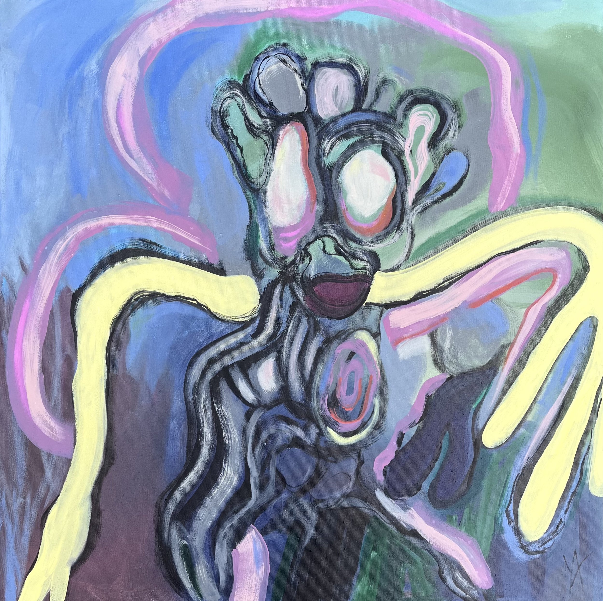 “Felix, 48”, 2024, acrylic on canvas, 80 x 80 cm