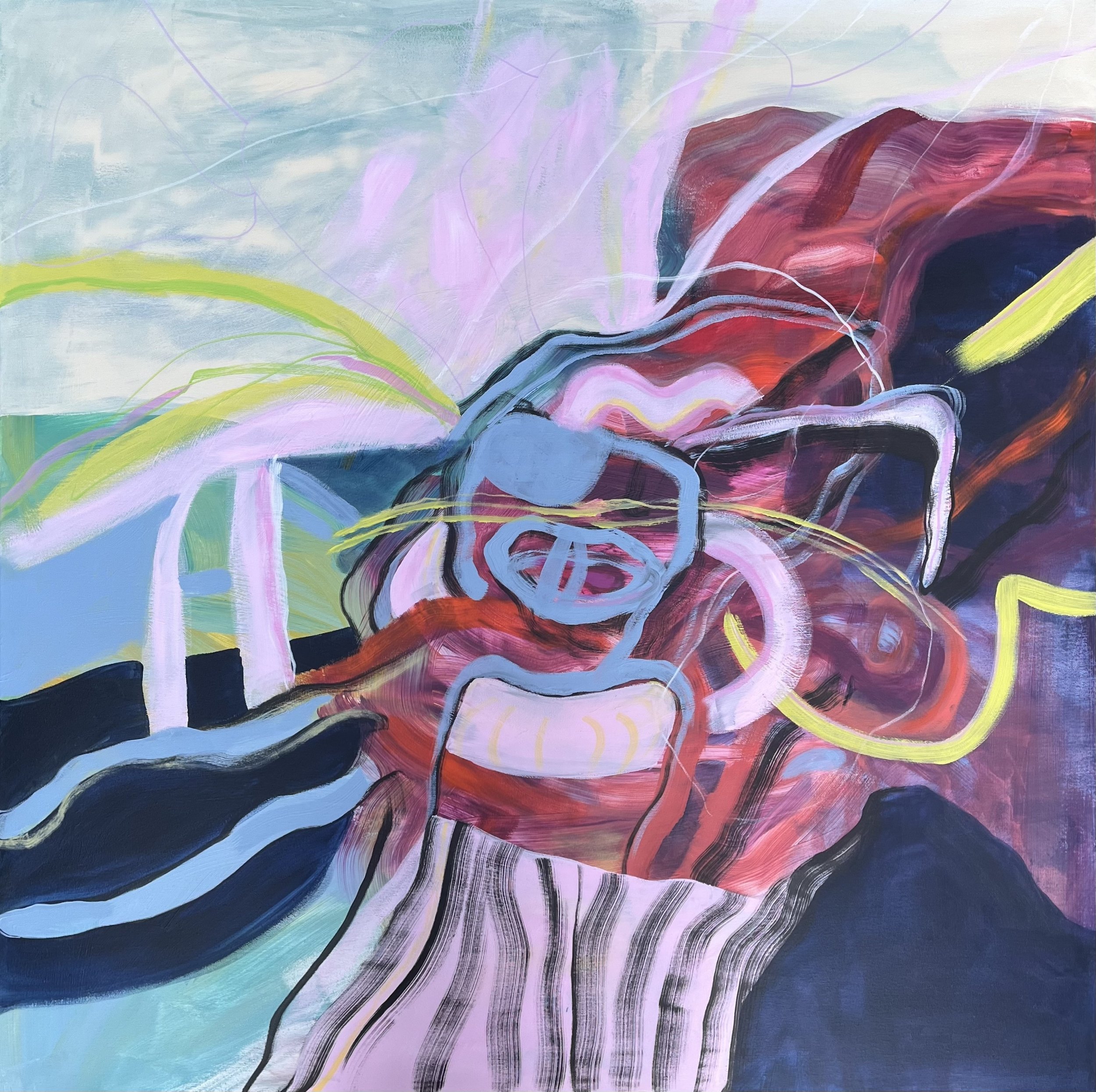 “Love Bombing”, 2024, acrylic on canvas, 120 x 120 cm