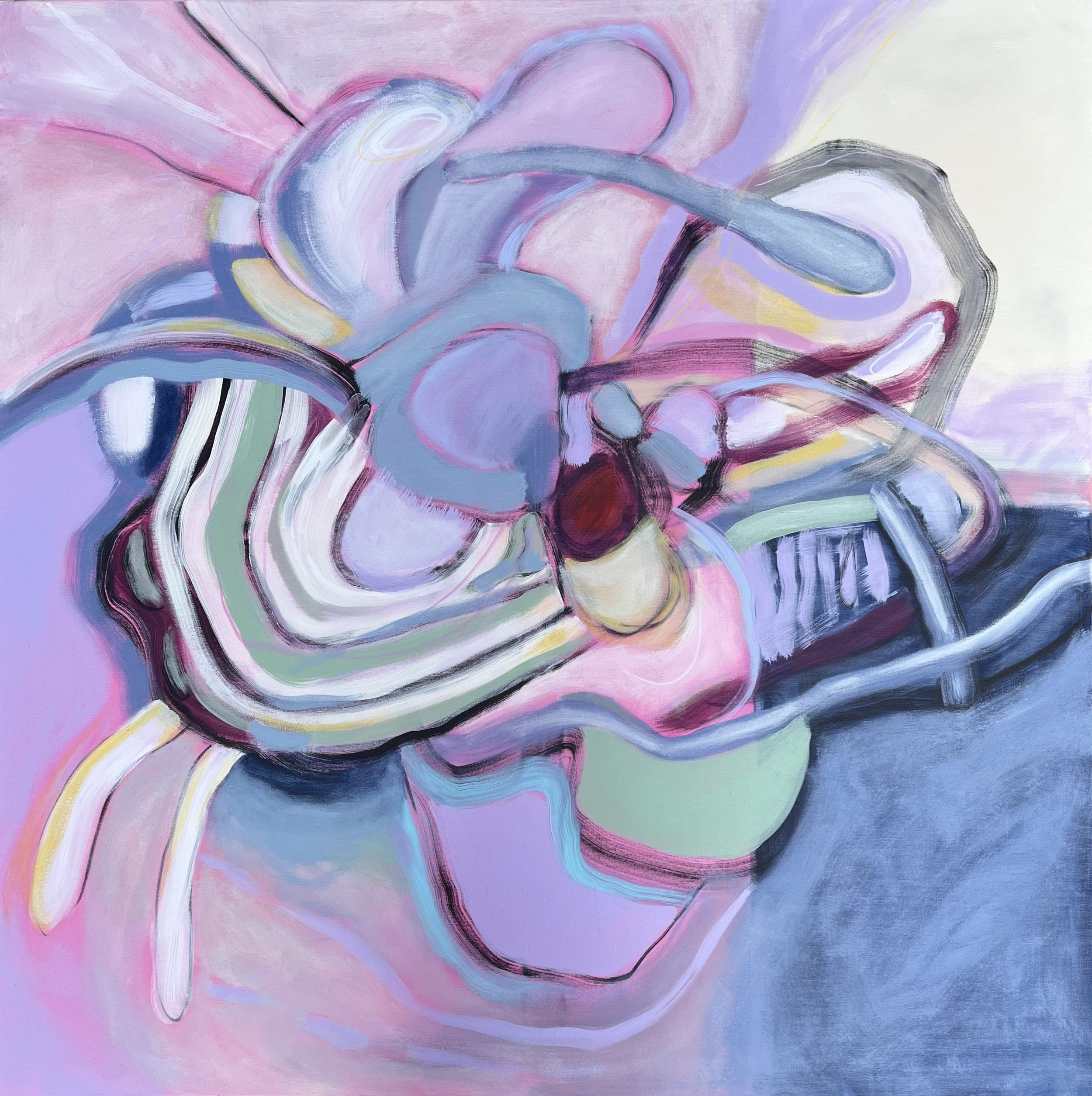 “My Love Language is”, 2024, acrylic on canvas, 120 x 120 cm