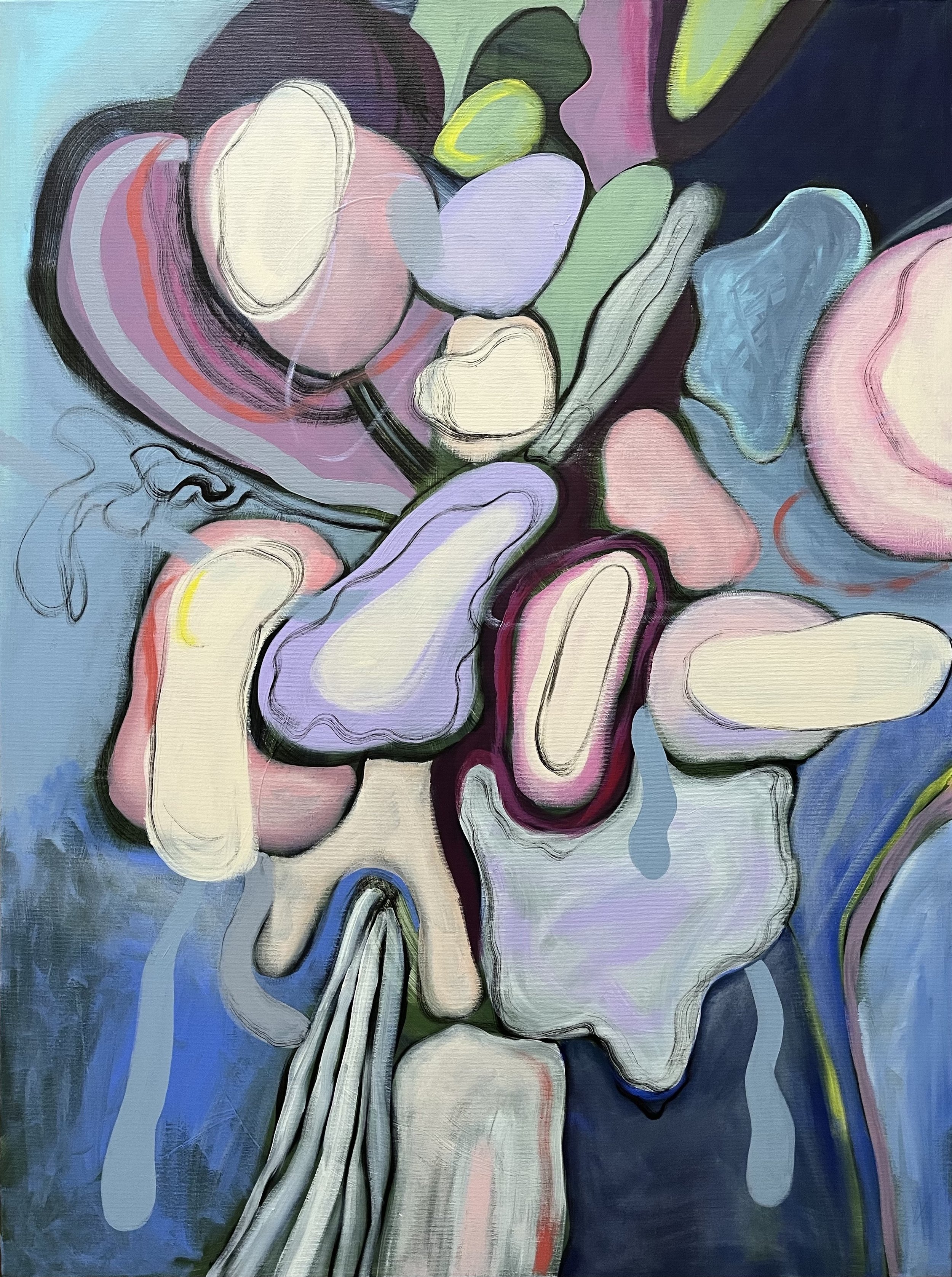 “Breadcrumbing”, 2024, acrylic on canvas, 120x90