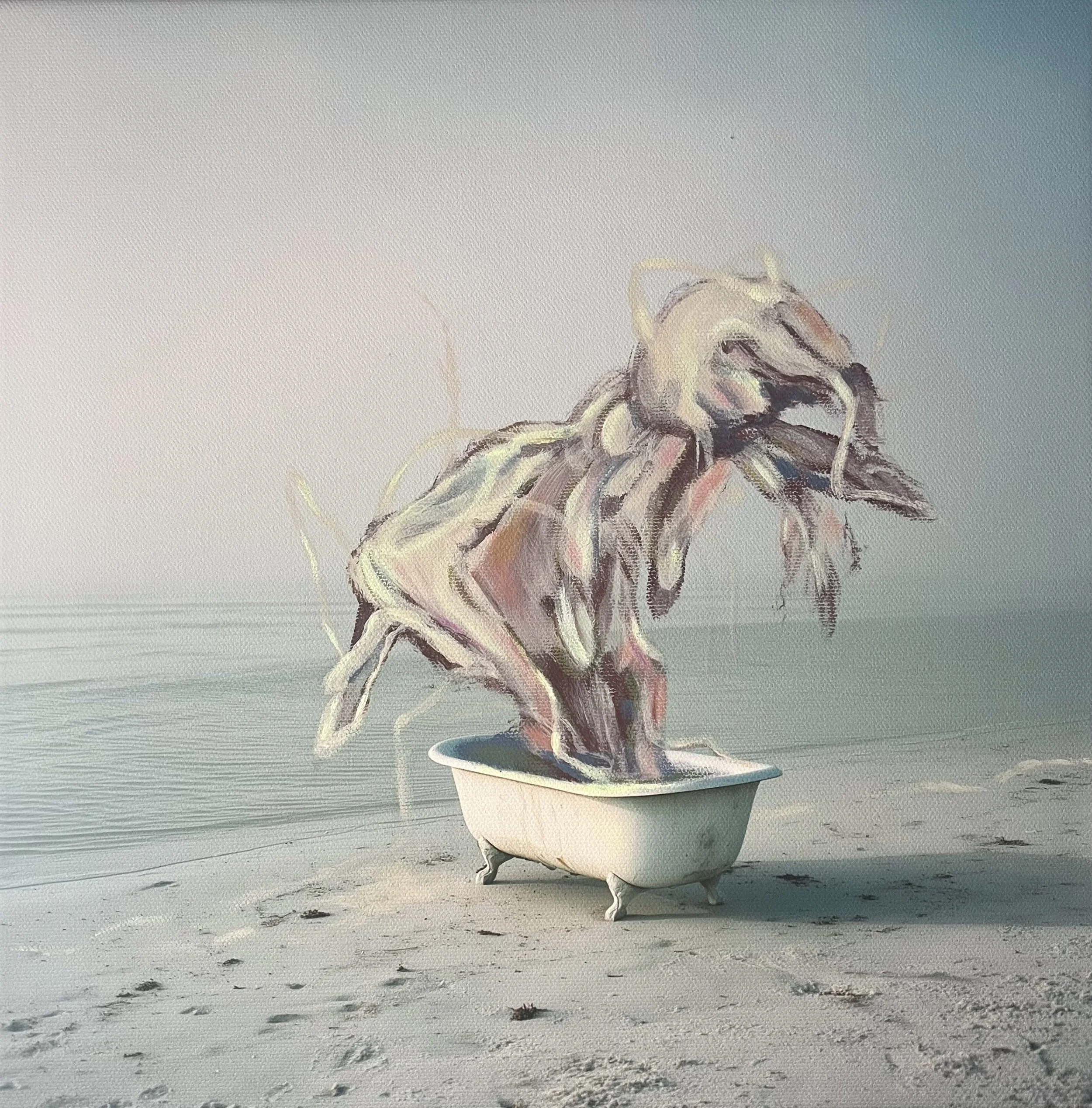 “Drift”, 2025, Pigmentdruck, Acryl auf Leinwand, 30 x 30 cm