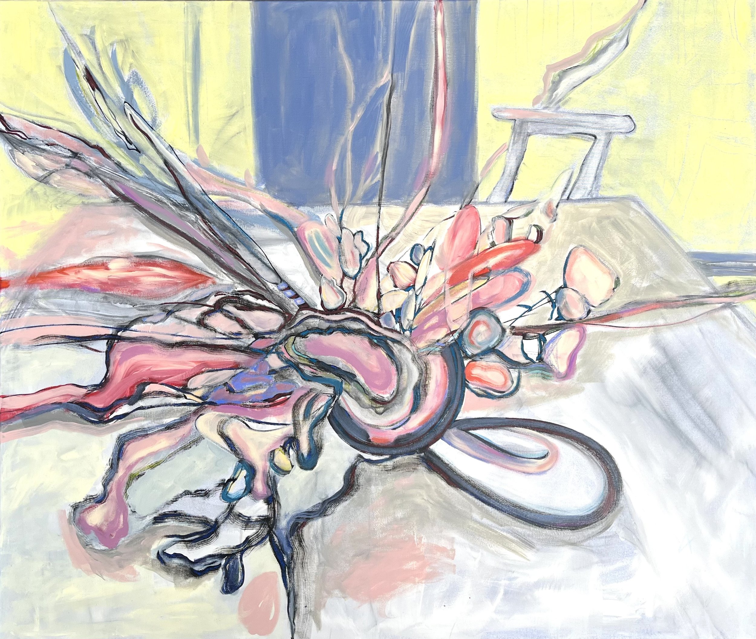 “The Moment when... #21”, 2024, mixed media on canvas, 110 x 130 cm