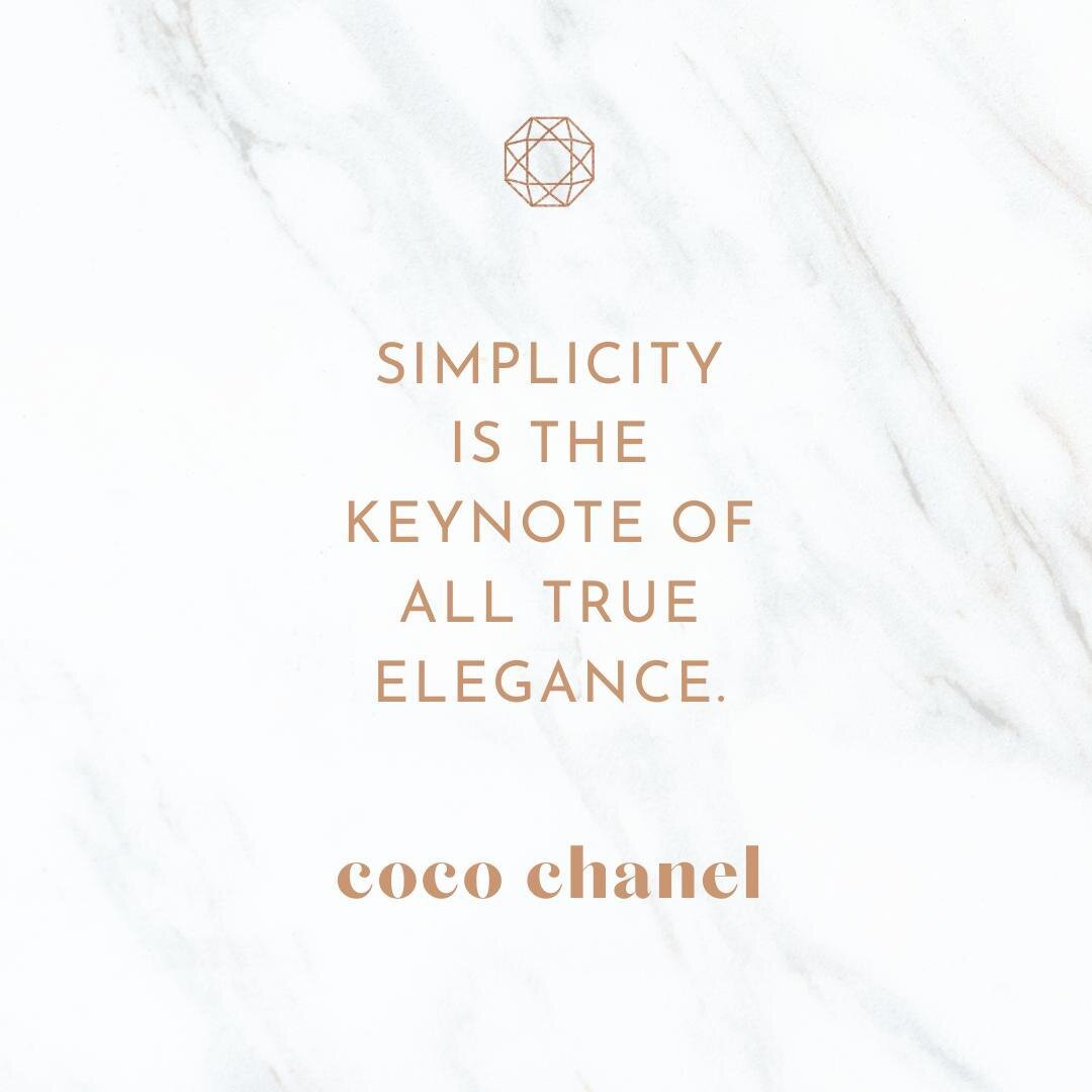 Keep it simple like Coco. 😉 💋 

When it comes to fashion Coco knew a thing [or 2] but her genius applies to many things in life. 

Focus on what you 💖and what WORKS best for YOU. 😎

Let the rest GO. ✌

#keepitsimple #simplifyandsystemize #lessism