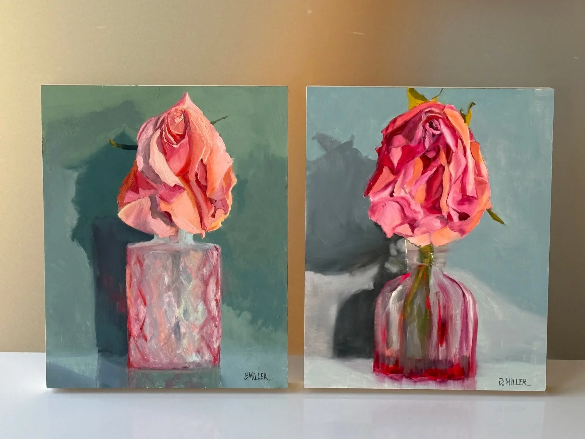 Sisters. 8&quot; x 10&quot; oil on panel. New work for December small gifts show at @joflemingart. Christmas is coming!

#annapolisartist #flowerart #botanicalart #bmillerartist #marylandartist #chesapeakebaygardens