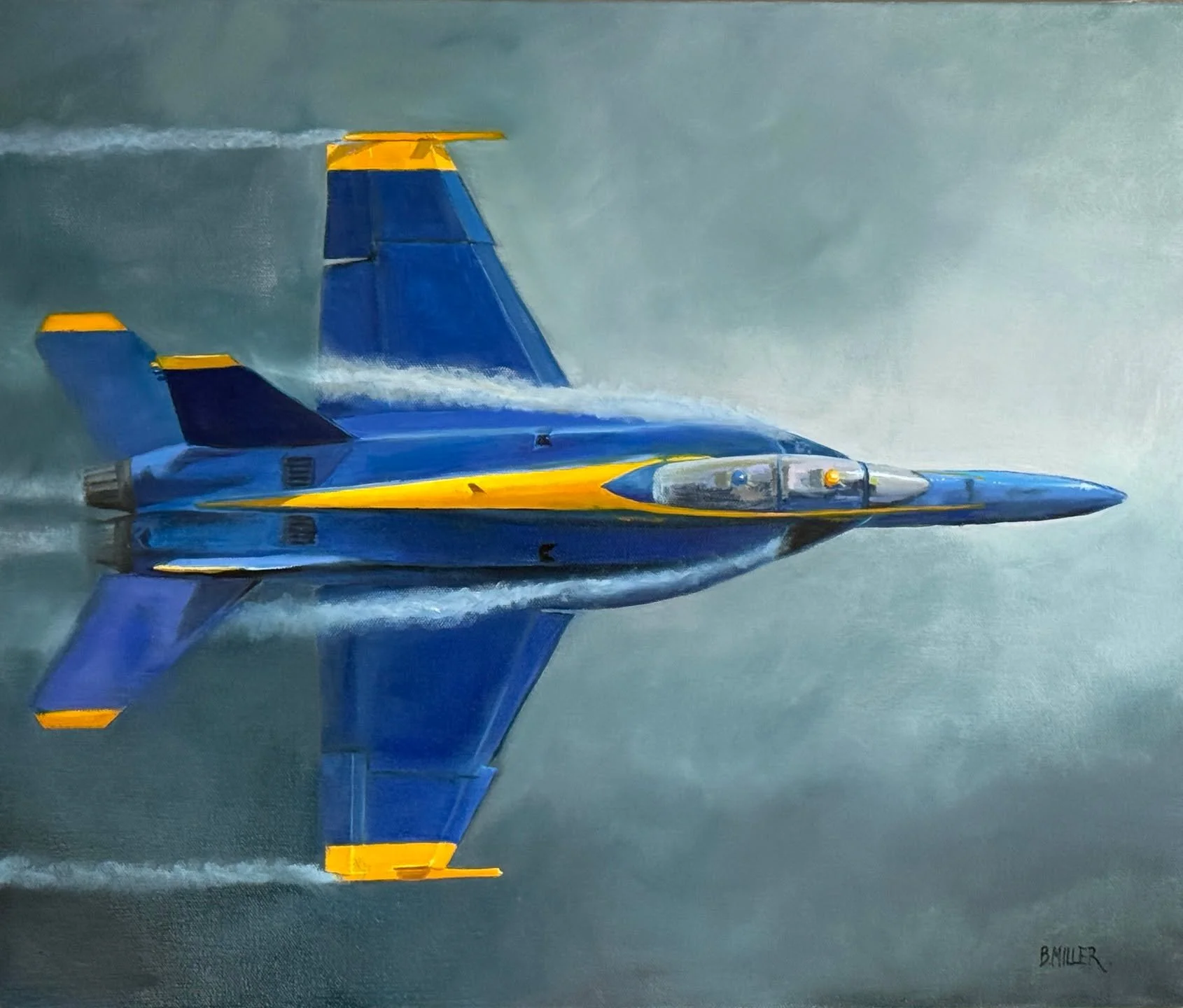I've been busy painting for the upcoming show at Jo Fleming's gallery in Annapolis, Maryland this May. So excited to show my airplane paintings in a gallery for the first time! Because it's May in Annapolis, that mean the Blue Angels are in town. So,