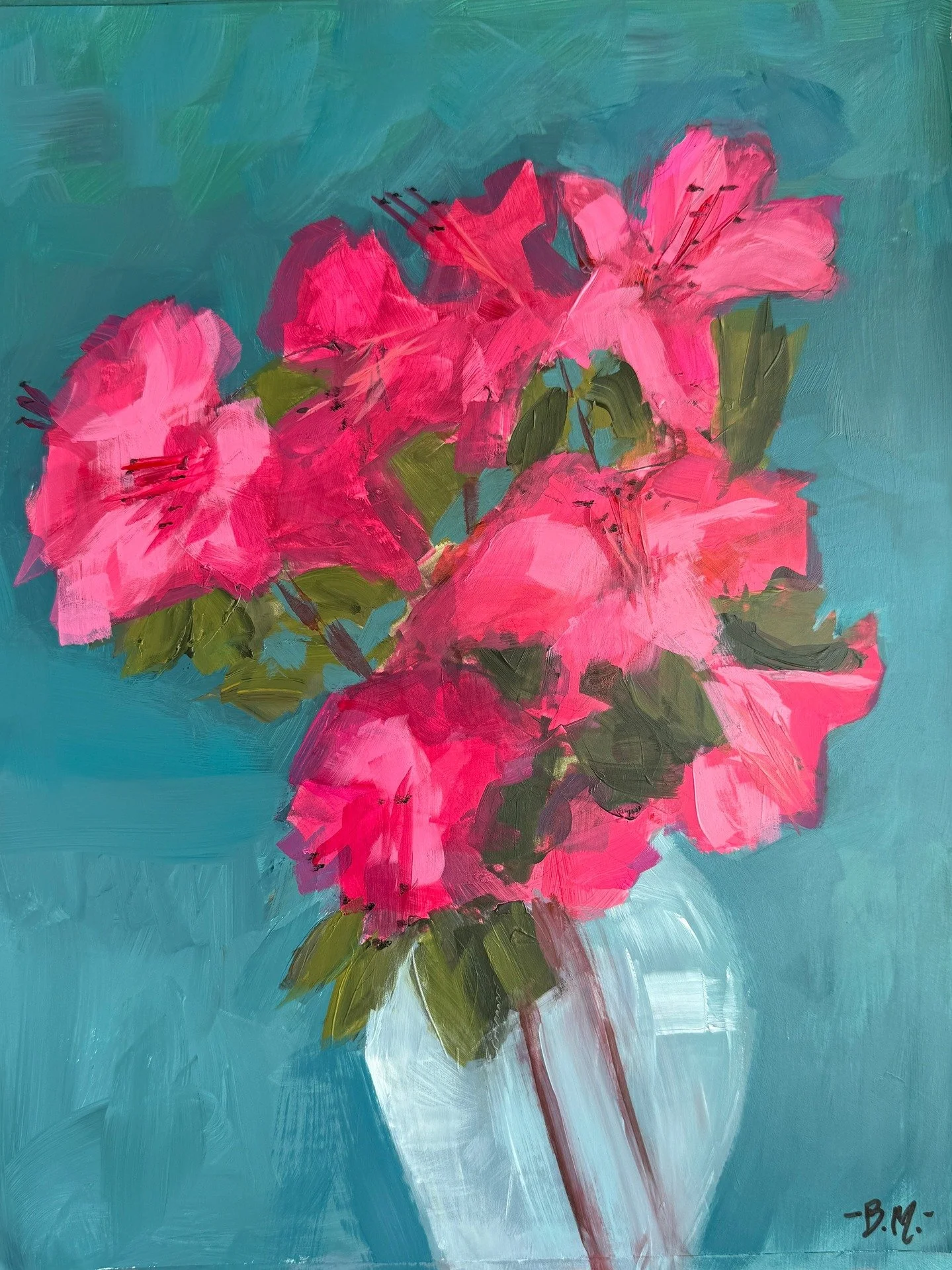 Practicing. I'll be painting flowers live at @joflemingart next Friday, May 1st and need to wake up the process. So much studio work lately, it's refreshing to get back to life. Stop by and say Hi! The new show - Annapolis May Traditions - will be up