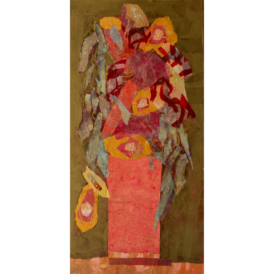 Red Falls | Mixed Media | 24" x 12" | Framed