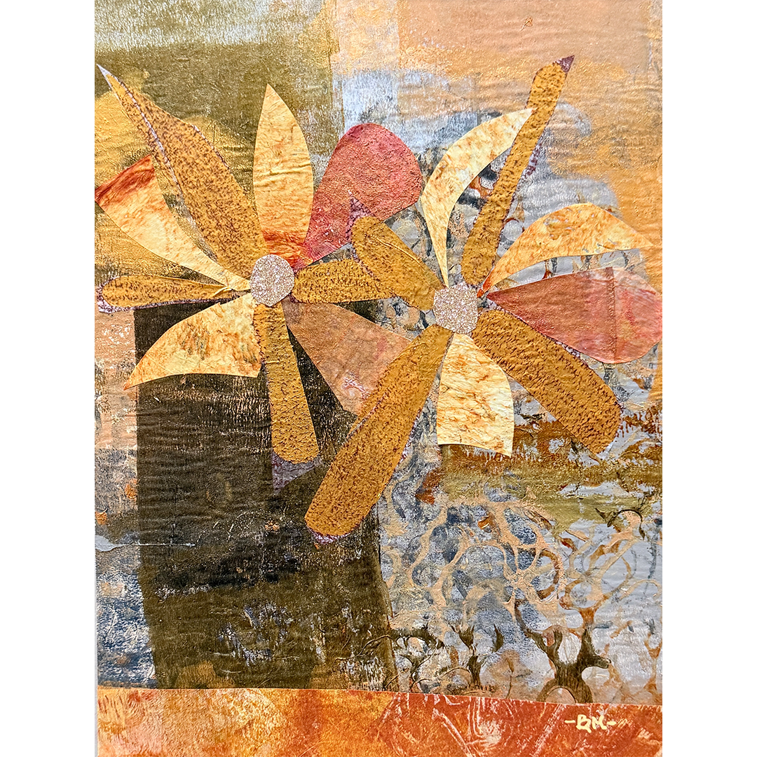 Golden Duo | Mixed Media | 10" x 8" | Framed