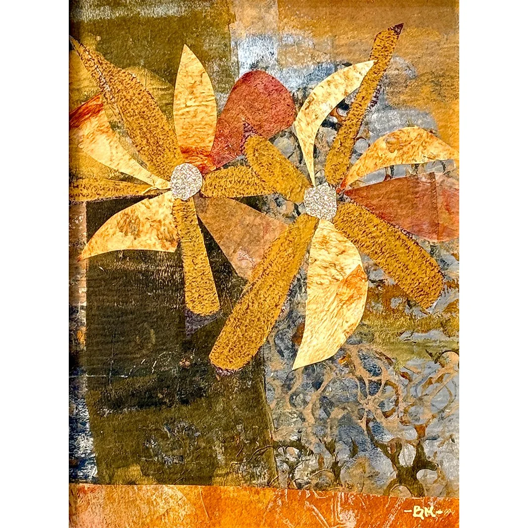 Golden Duo | Mixed Media | 10" x 8" | Framed