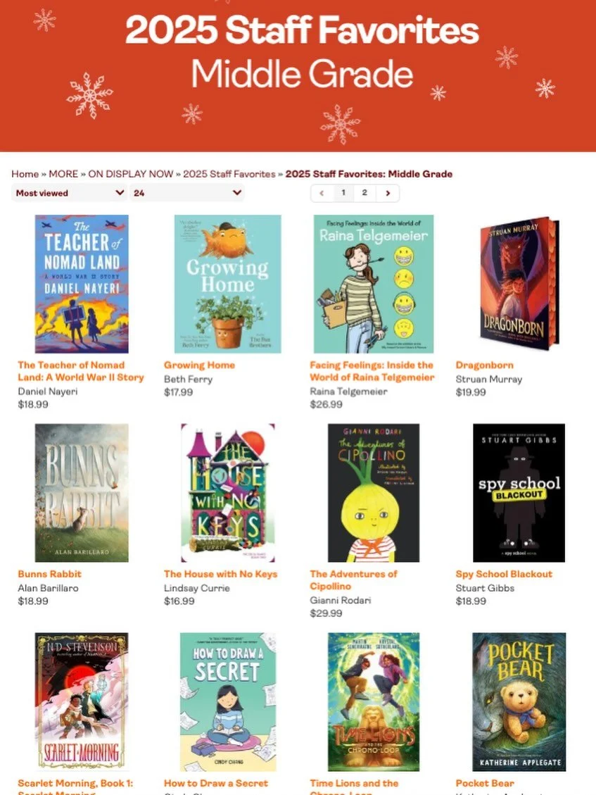 Grateful for many things this Thanksgiving season ☺️ One of which is I got an email last week from my local bookstore saying HOW TO DRAW A SECRET was one of their staff favorites for 2025!! ❤️🙌

A big shoutout to all the booksellers, educators, and 
