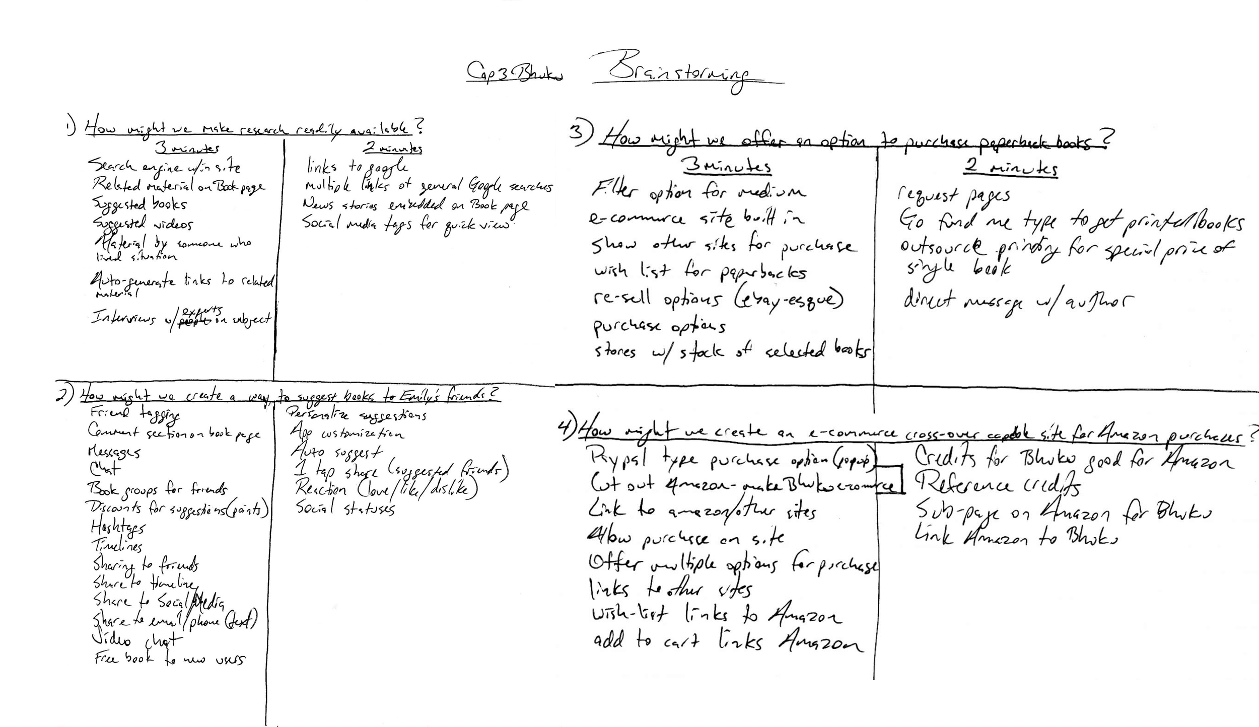 Image of Spotify timed, rapid brainstorming session based on four how might we questions