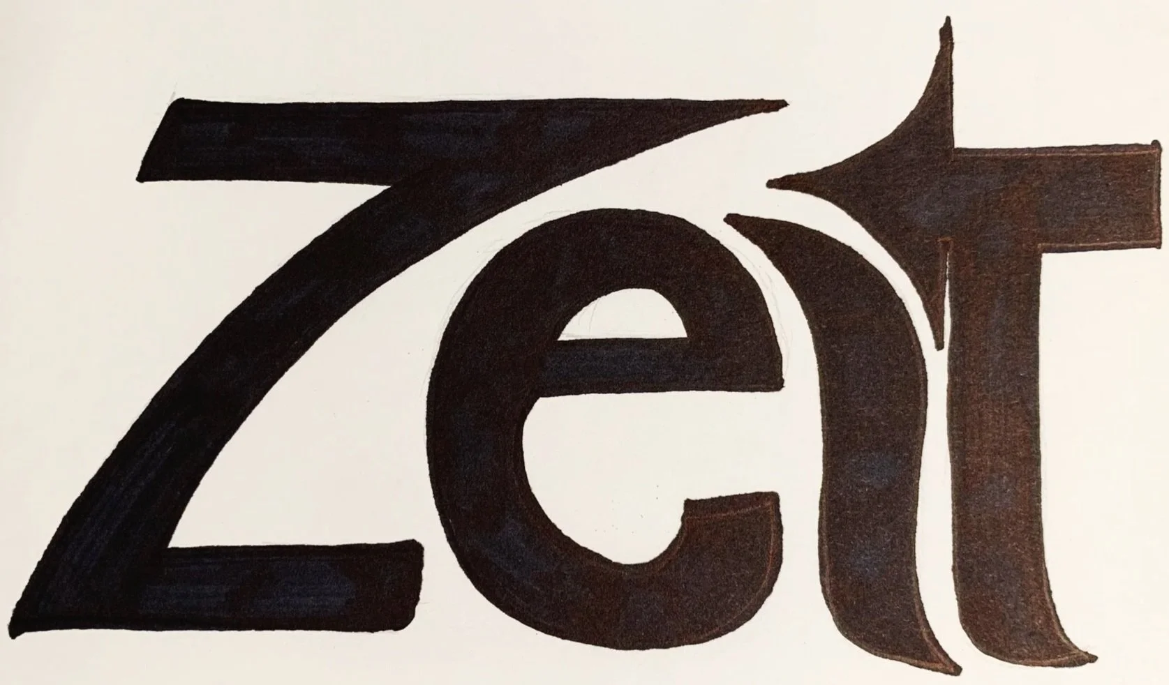 Image of a drawn Zeit logo comp