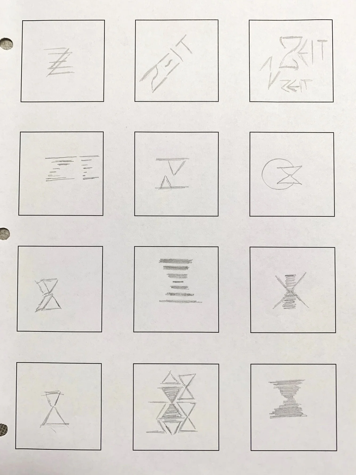 Image of sketched logo thumbnails