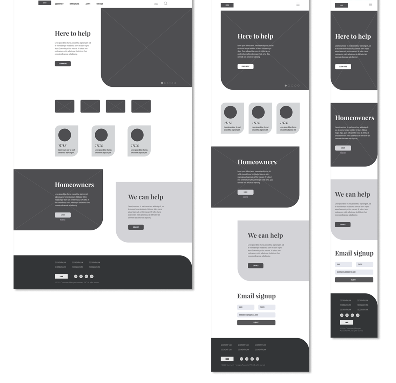 Image of CMA mid fidelity wireframes