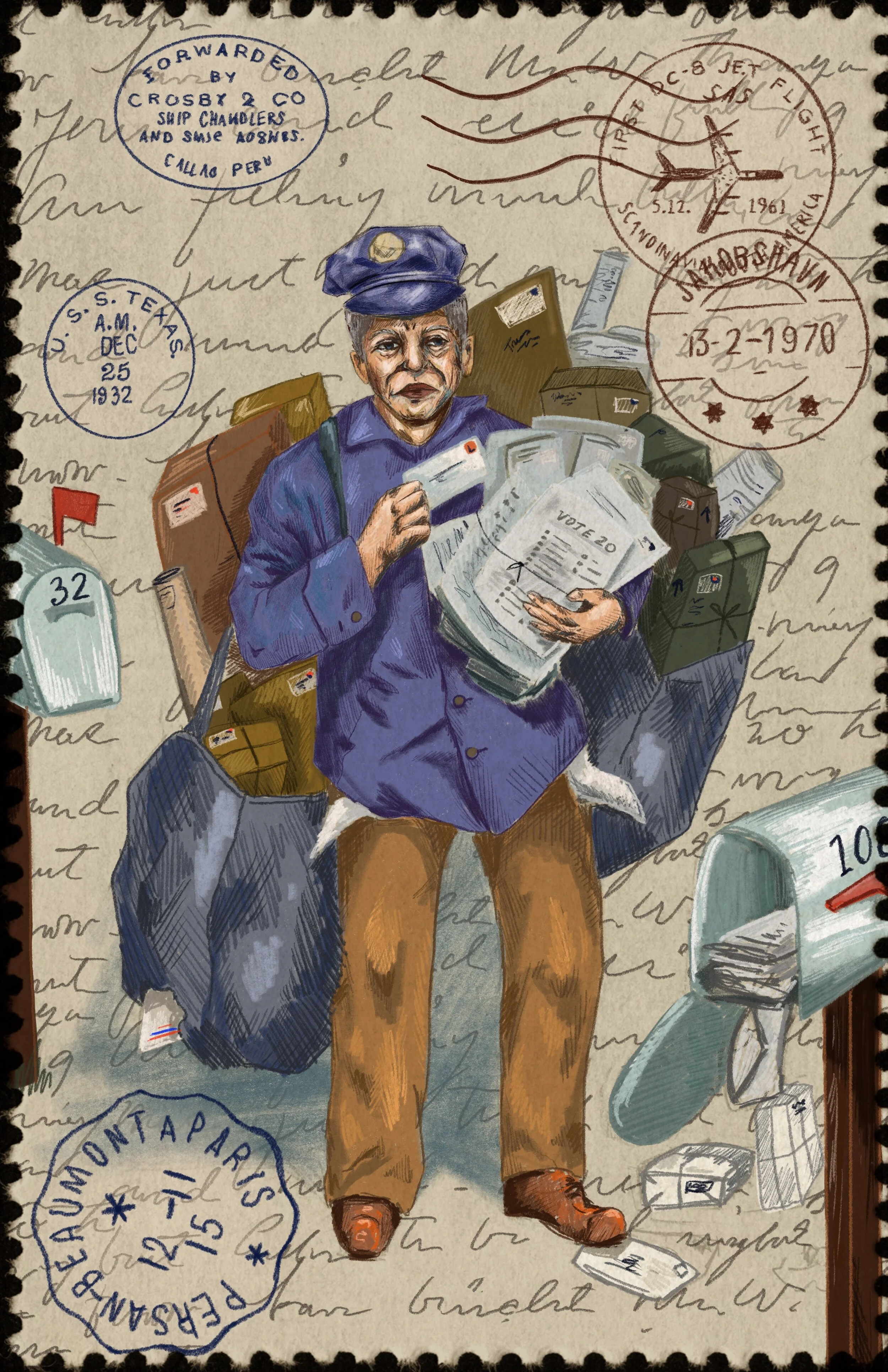 A comment on the strain 2020 brought upon postal workers, from a pandemic to a heavy mail-in ballot election.