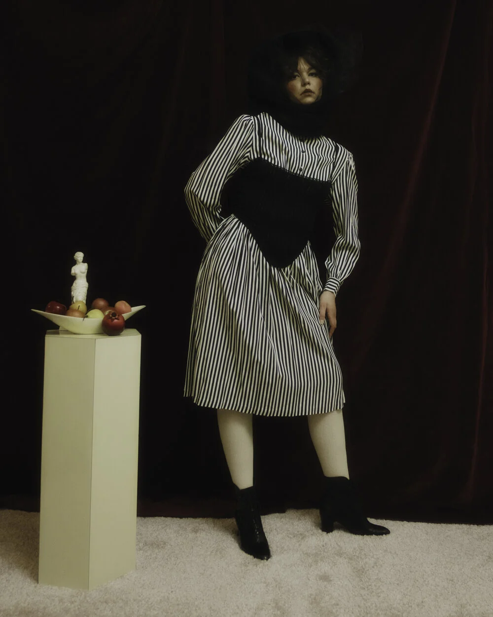 1980s J. Jill black and white striped dress Flower in the Mirror Vintage 1980s J. Jill black and white striped dress Flower in the Mirror Vintage