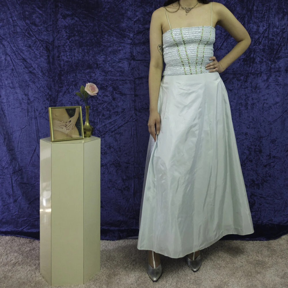 2000 Betsey Johnson Evening sequin and taffeta set  Flower in the Mirror  Vintage