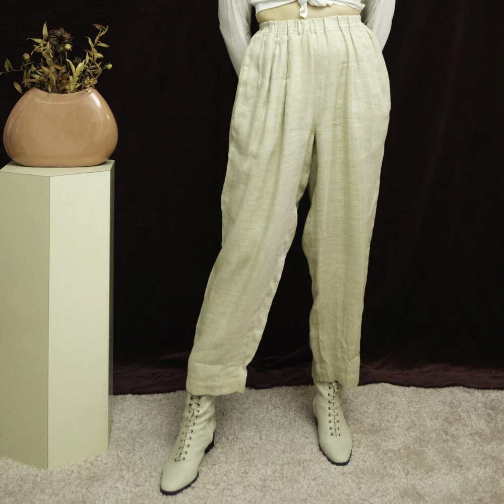 1980s Issey Miyake Plantation linen pants — Flower in the Mirror 