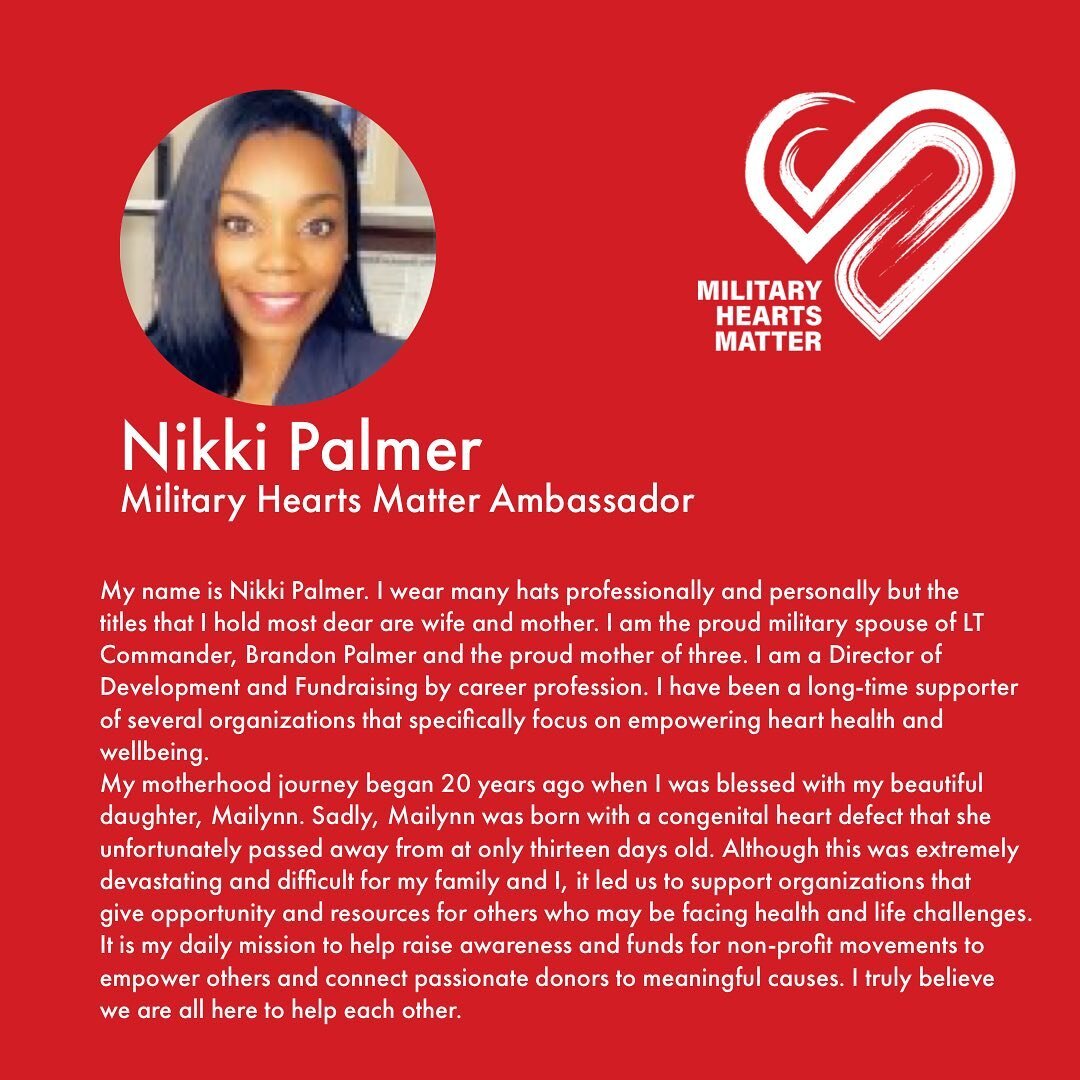 This week&rsquo;s #militaryheartsmatter spotlight is, Nikki Palmer, Military Hearts Matter Ambassador.