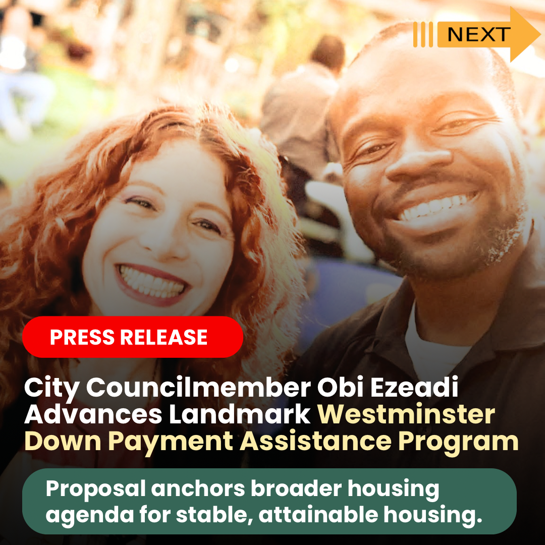 Westminster City Councilmember Obi Ezeadi Advances Housing Affordability Agenda in Westminster