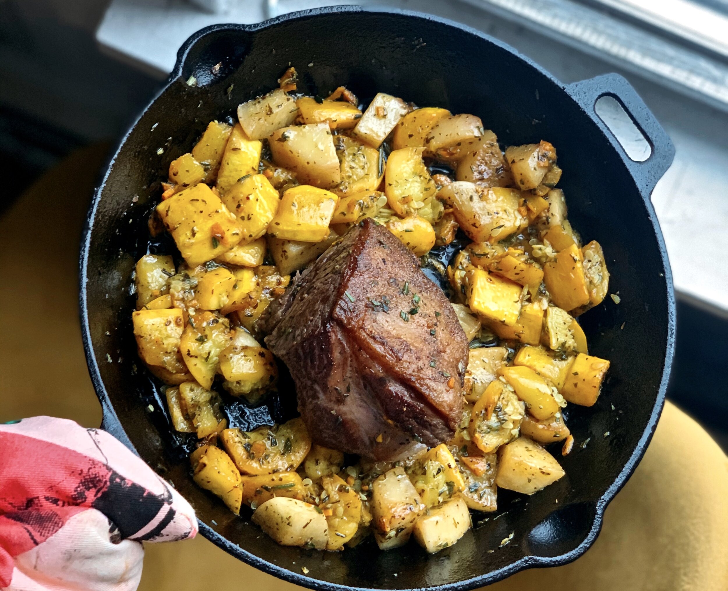 Rosemary Lamb with Turmeric-Spiced Summer Squash