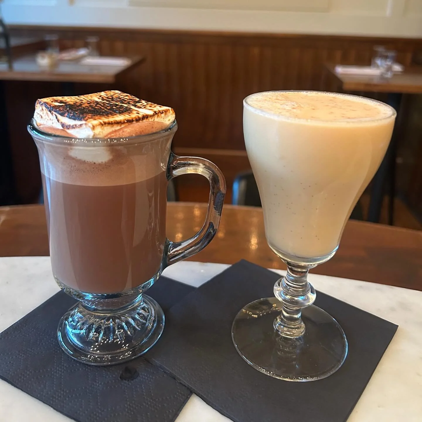 HOLIDAY GOODS CONTINUE! 

Bruno&rsquo;s Hot Chocolate
green @chartreuse.fr / hot cocoa / marshmallow from pastry

The hot chocolate is named after Bruno of Cologne, the monk who founded the Carthusian order in 1084 in the Chartreuse Mountains of Fran