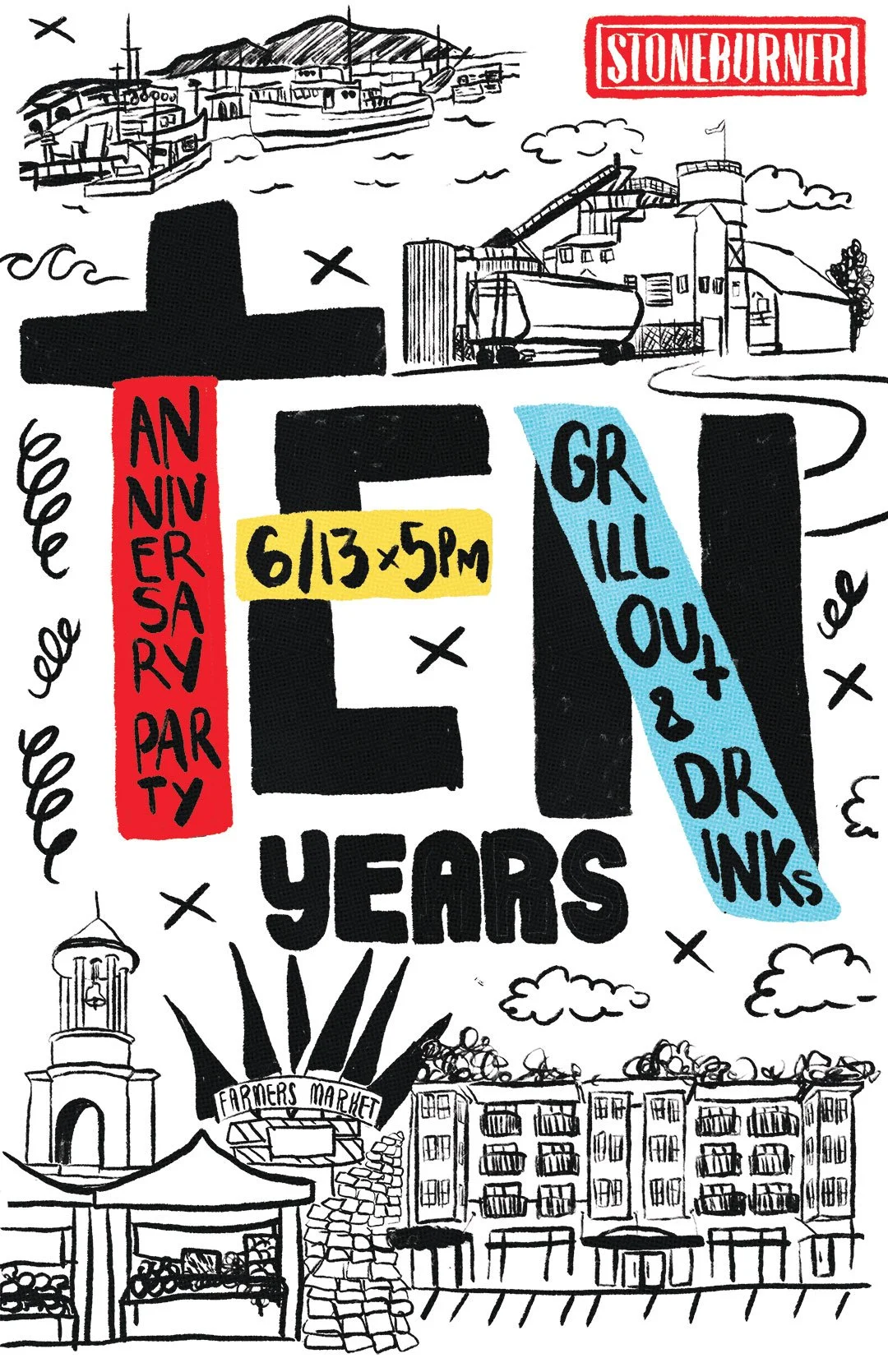 Ten Year Anniversary Party Flyer