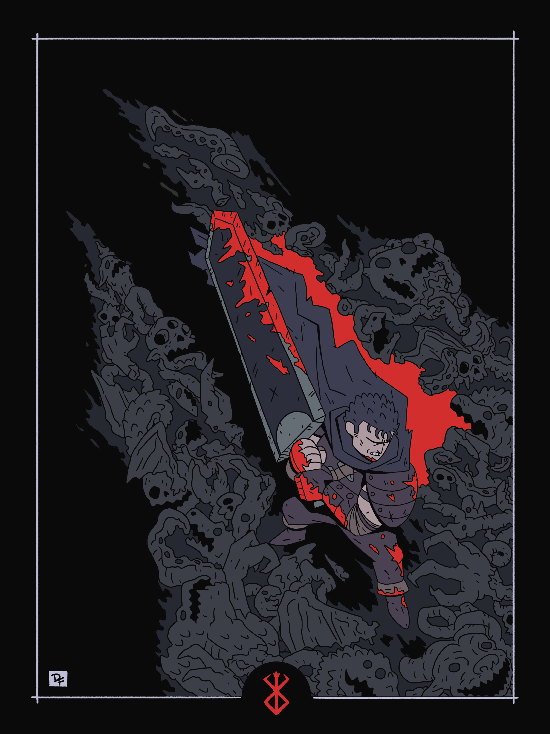 ガッツ (GUTS) - Fan Art Print for the Japanese Arts Foundation and Logan Theatre