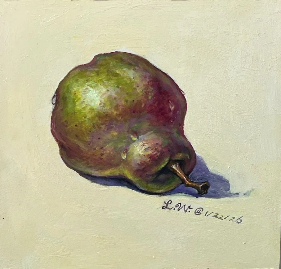LIN WEI, After the Rain, oil on wood panel, size: 8"x8", 2026