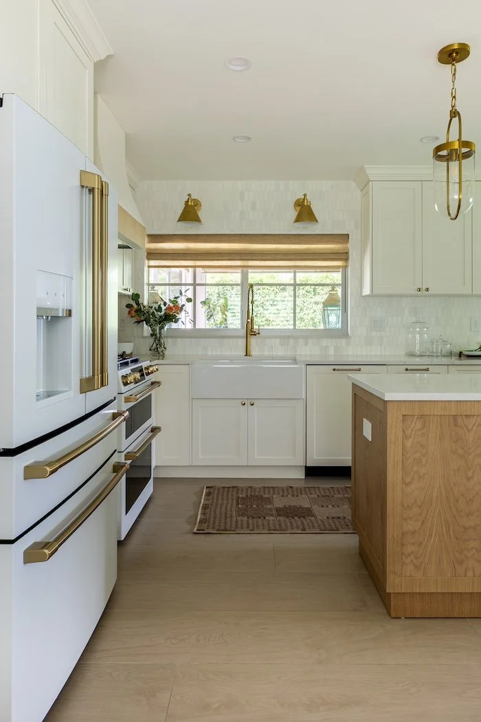 white-gold-refrigerator- natural wood-island-kitchen.jpg