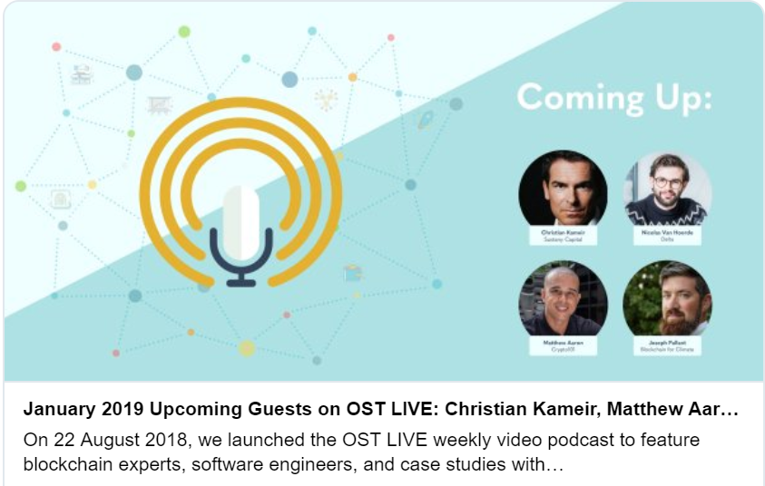 Joseph Speaking Wednesday, January 30th 12pm EST on OSTLive Podcast