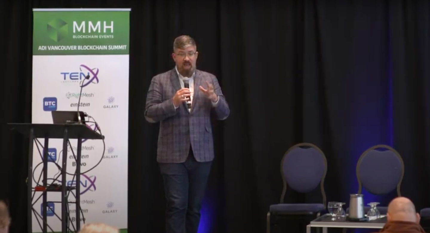 Joseph Pallant speaks at ADI Vancouver Blockchain Summit