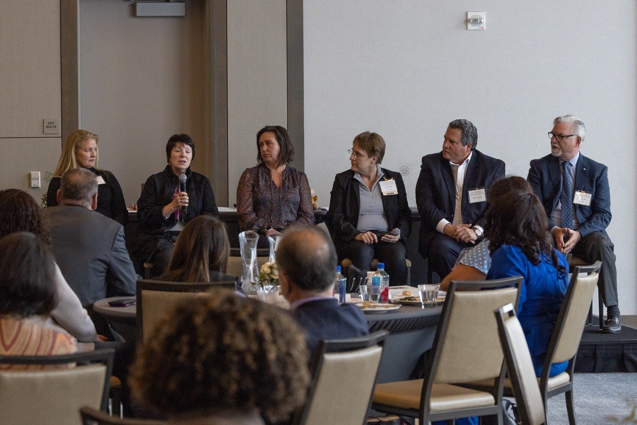 Leadership Panel (L to R) Mara Bryant, Janet Wagner, Tiffany Yandell, Janet Grondin, Roger Arciniega, Steve Lamb
