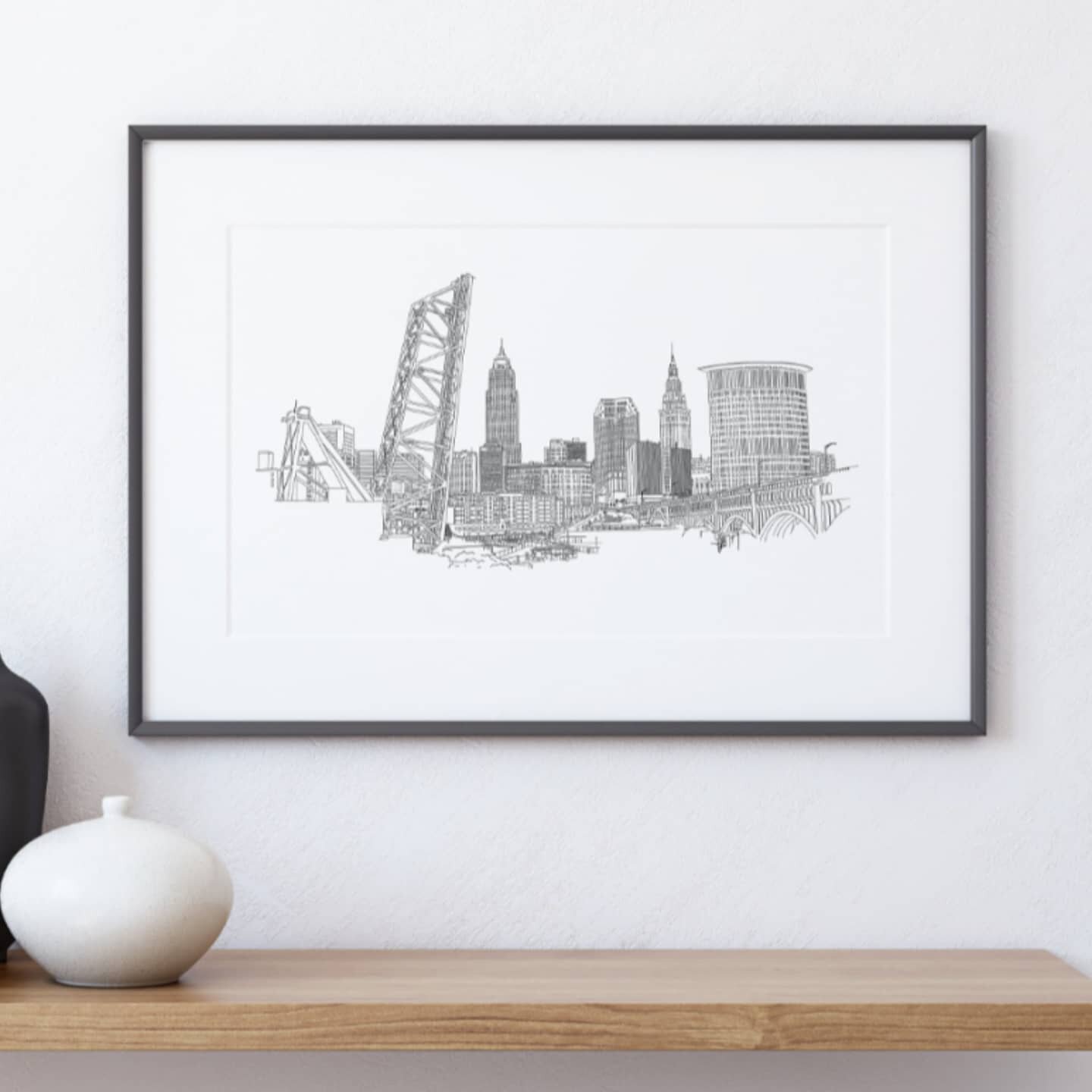Admire a view from #theflats from the comfort of your home. #Cleveland...this is for you!! For sale in many sizes in my shop. 🌉
.
.
#216  #illustration #skyline #art #artoftheday #architecture #linedrawing #etsy #bridge #forsale #midwestisbest #gift