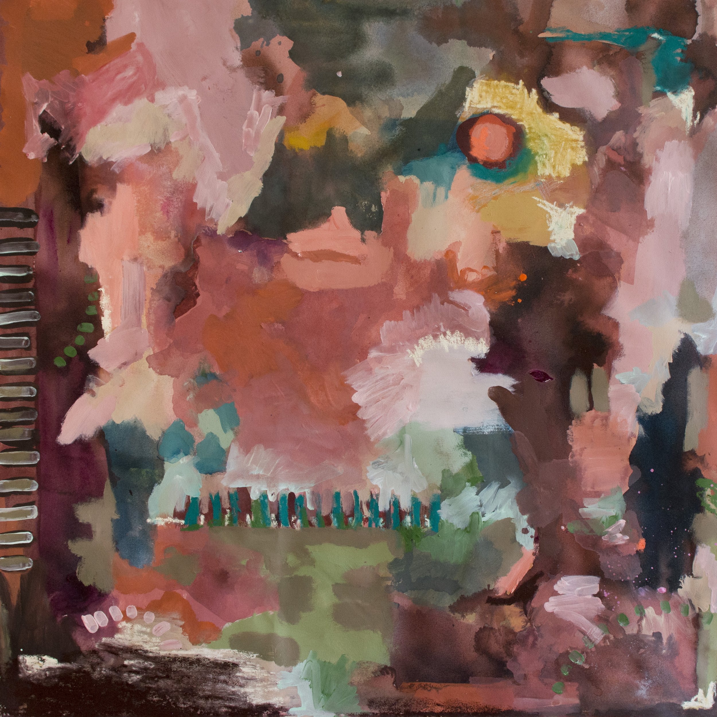"Lightness of Soul #3" 100 x 100cm Acrylic and oil on canvas, framed in American Ash.