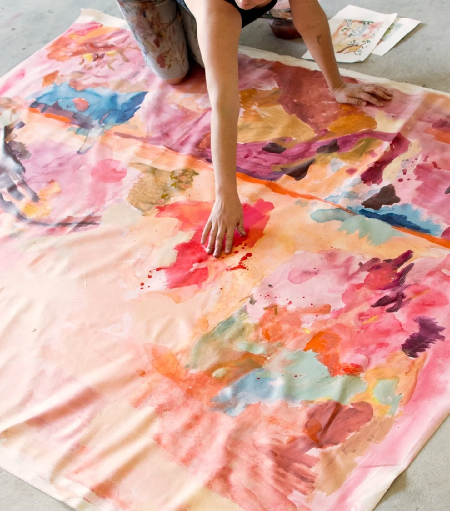 There is something very soothing about painting big. Being able to physically walk around a painting and use big, expressive marks creates a feeling of openness that I love.

These are the beginnings of a collection coming to @oxfordstreetgallery in 