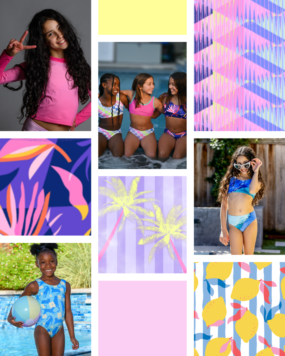Swimwear — campaign collage and original prints