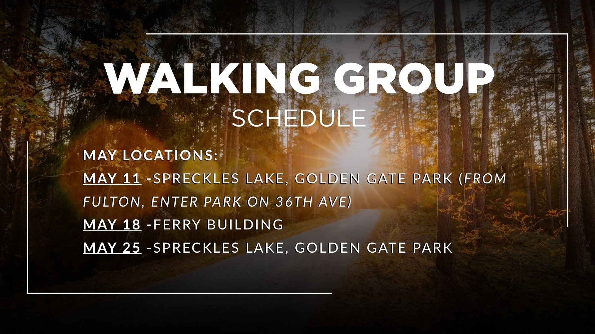 Walking Group Schedule
