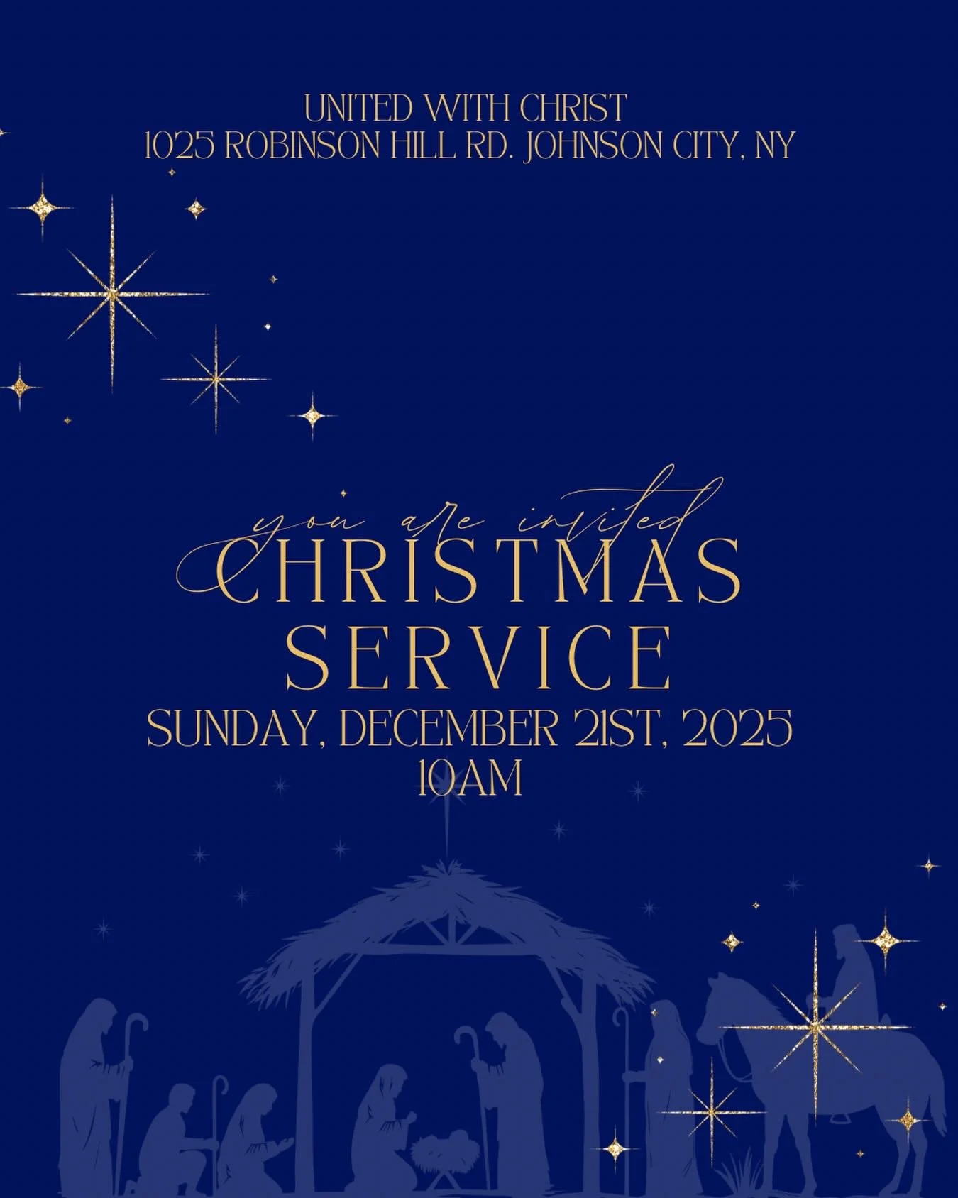 We will see you tomorrow at 10am for our Christmas Service! ❄️🩵 No services will be held on 12/24/25 or 12/31/25. See you tomorrow as we celebrate the birth of our Savior. ✨