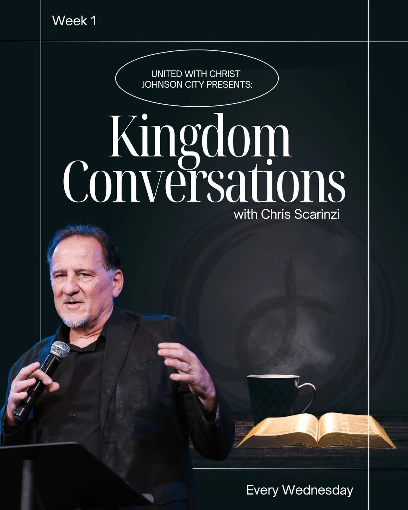 Join us tonight at 6:30pm with @christopherscarinzi for a new series: Kingdom Conversations! You won&rsquo;t want to miss this. Bring your Bible, your journal, and come ready to learn more! 💛

#KingdomConversations #UnitedWithChrist #UWCJC #BibleStu