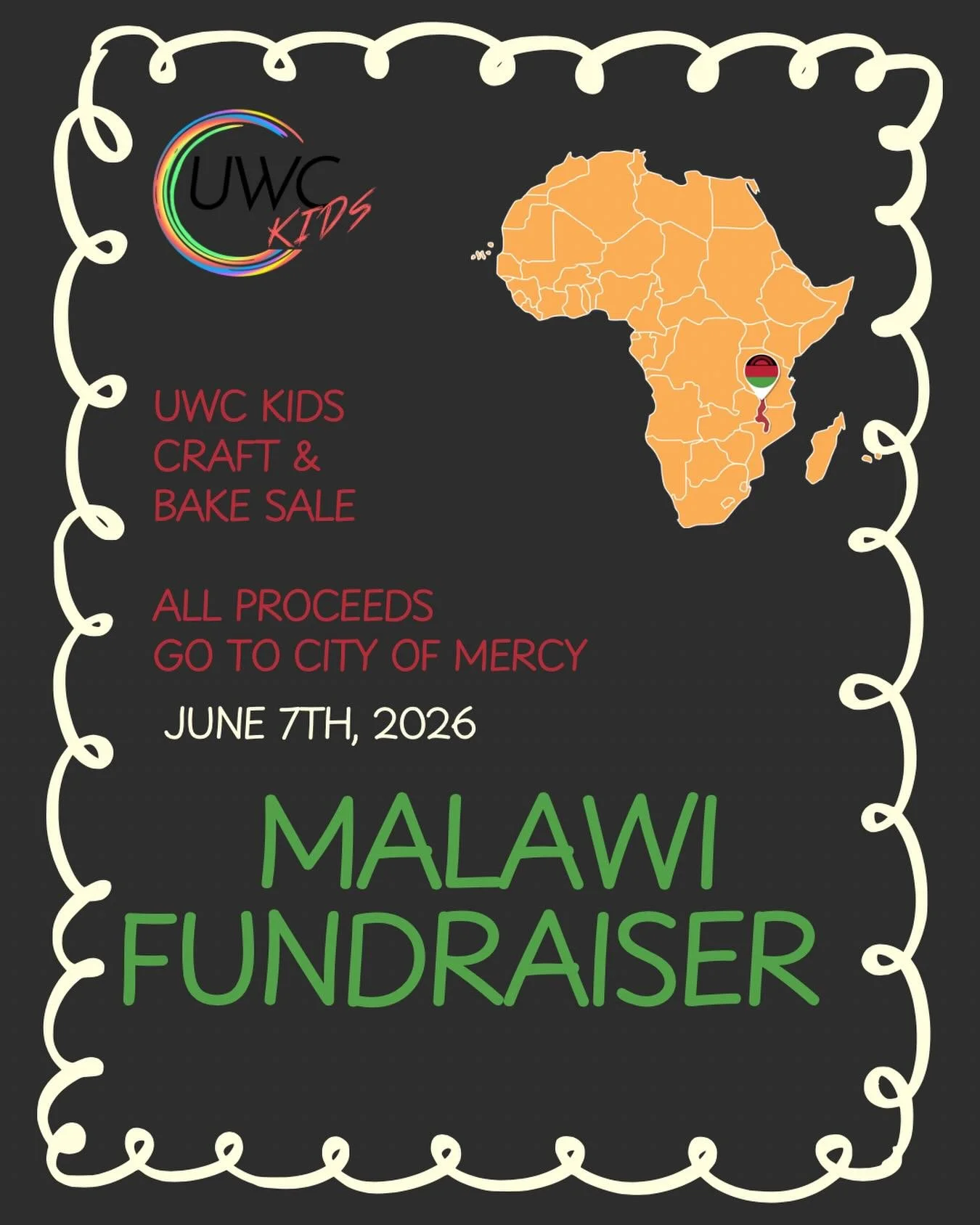 Join @uwckids tomorrow as our kiddos host a Craft Table &amp; Bake Sale! 🎨🖼️🍪🧁🇲🇼

All proceeds will support City of Mercy in Malawi, Africa. 💛

If you&rsquo;d like to contribute, baked goods or monetary donations are greatly appreciated. Reach