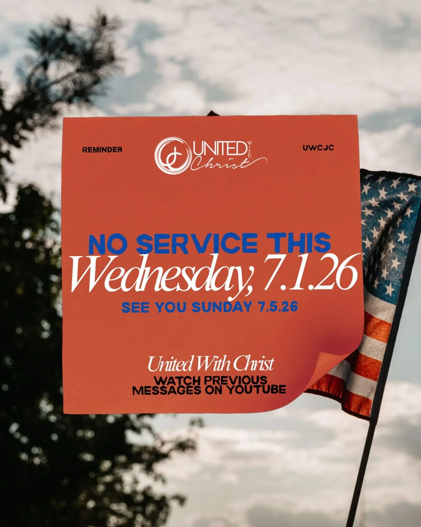 We&rsquo;ll miss you tomorrow, but we can&rsquo;t wait to see you Sunday! 🤍🇺🇸✨🎇

As we celebrate Independence Day, we&rsquo;re especially grateful for the freedoms we&rsquo;ve been blessed with in our nation, and above all, the freedom we have in