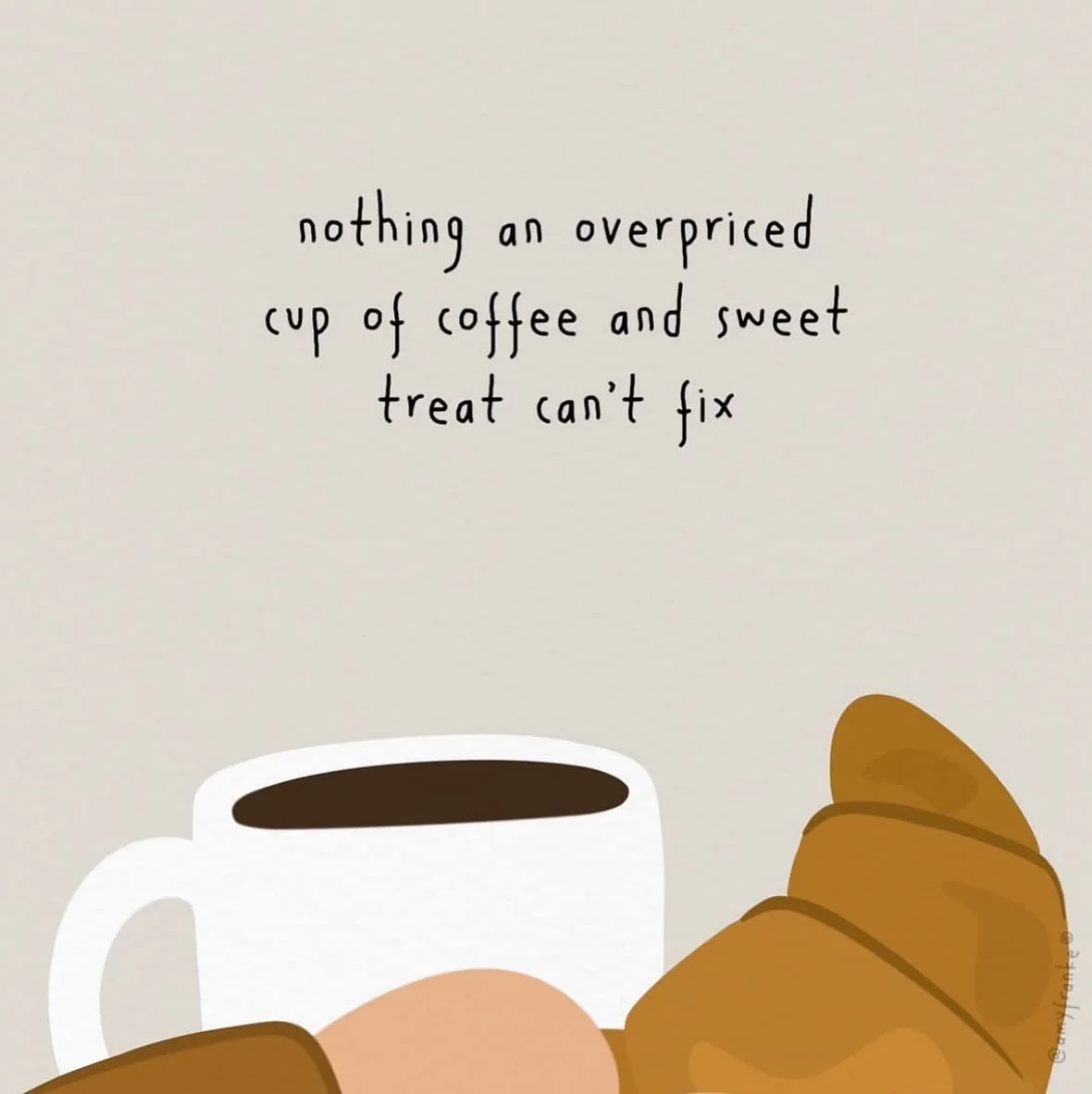 | c o f f e e &amp; c r o i s s a n t |

This is fact&hellip;. NOTHING a coffee an a croissant can&rsquo;t solve. Love a sweet treat!

In fact, I&rsquo;m always dreaming of the next fix.

Anyone else??

Definitely not just me 

✌️&amp;🤍
.
.
.
#yogaw