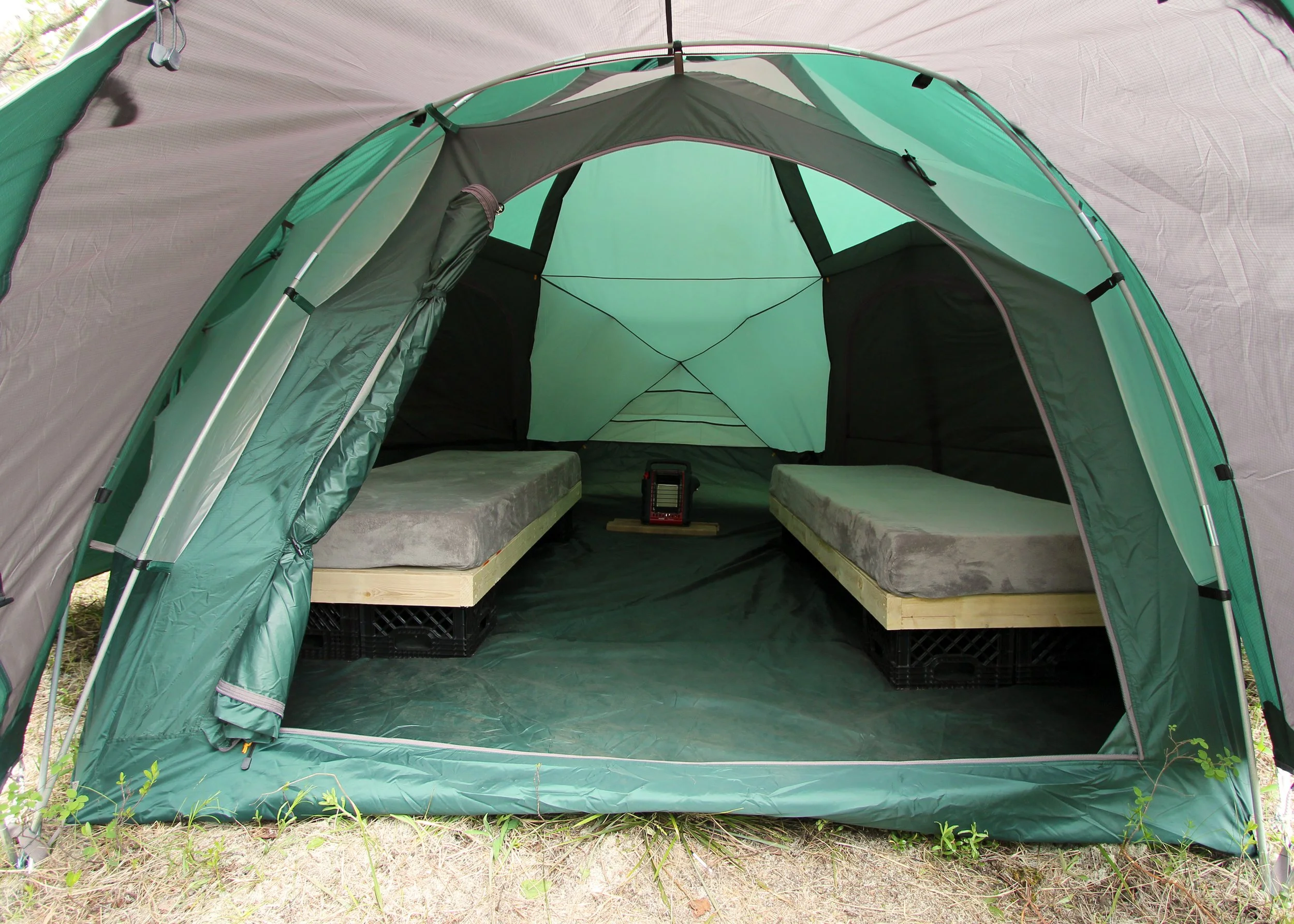 Heated Tents With Memory Foam Cots
