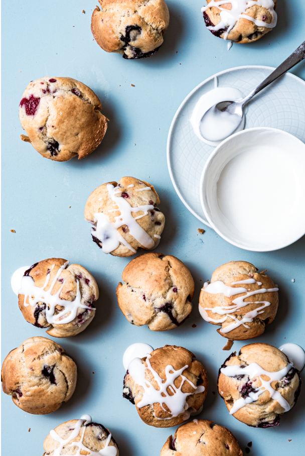 blueberry muffins and icing jodie gould photography