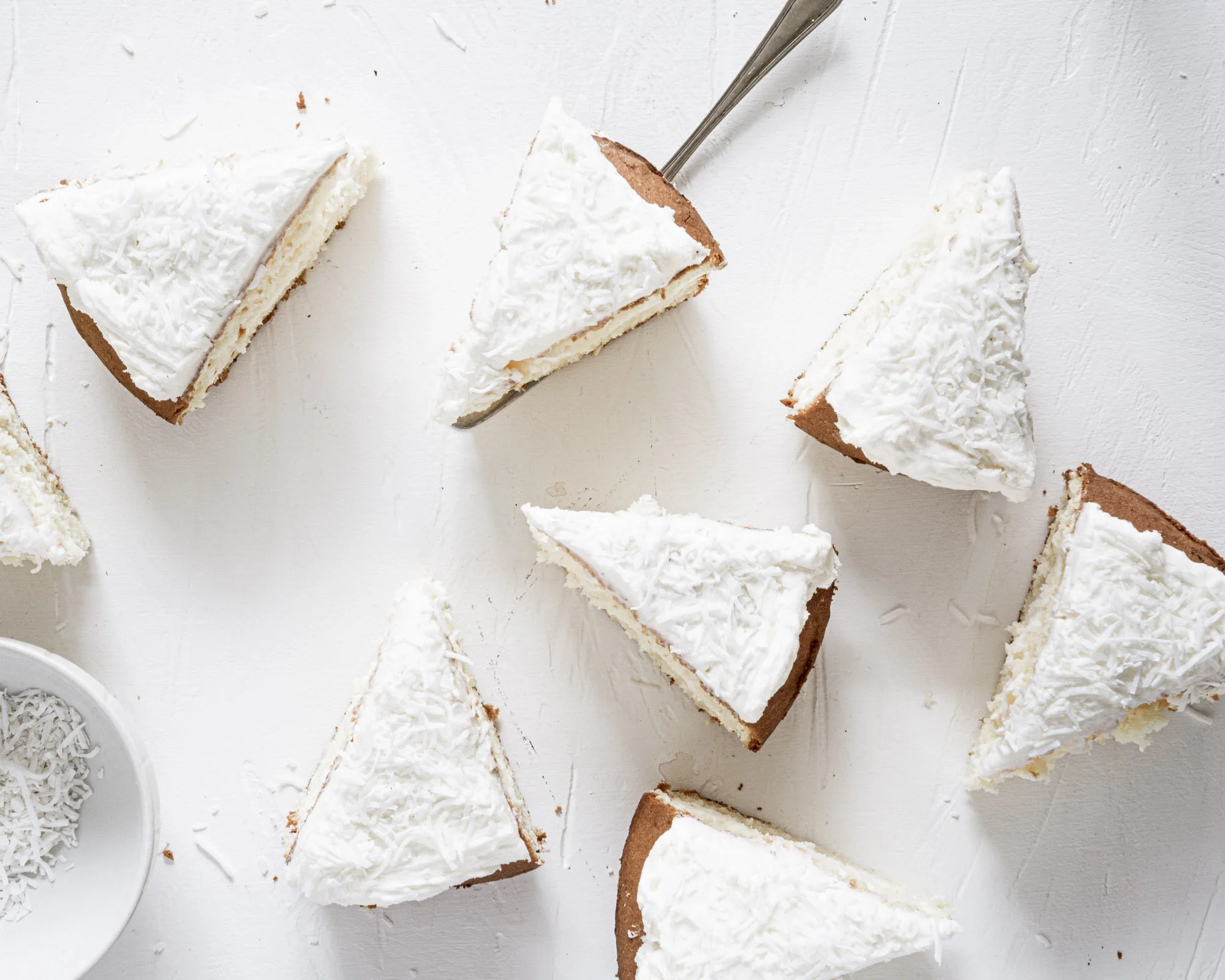 coconut cake slices white jodie gould photography