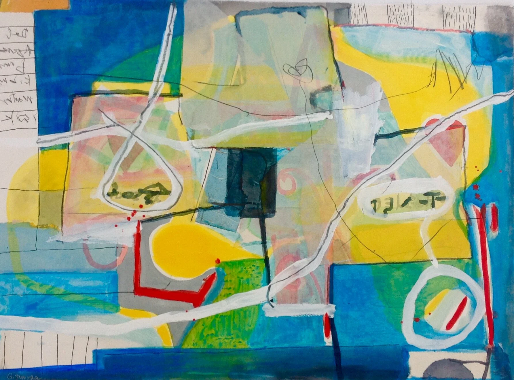 Standing in The Right Spot 
Watercolor, ink, acrylic, mixed media 
22 x 30” (55.9 x 76.2 cm)